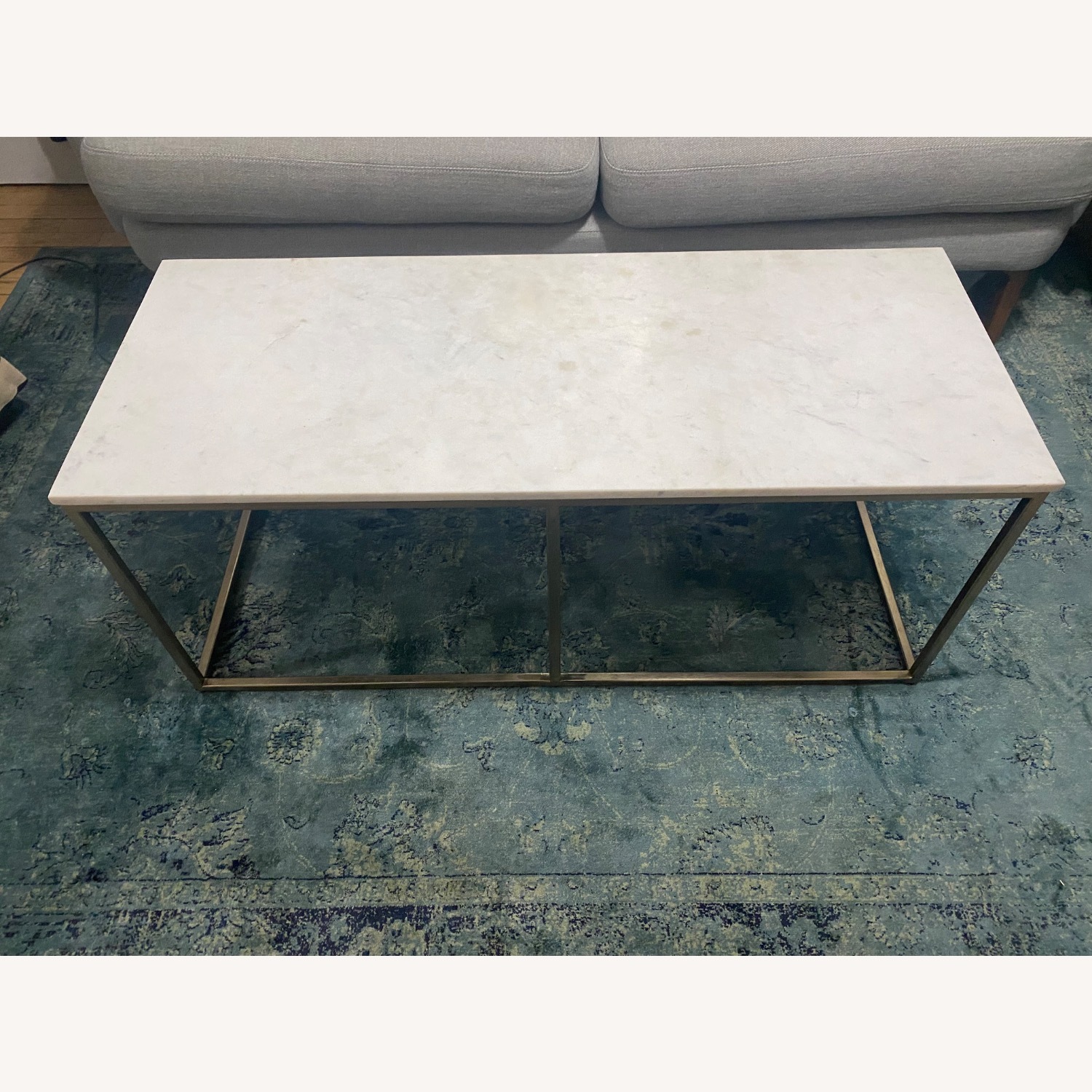 Pottery Barn Delaney Natural Marble Coffee Table - image-2