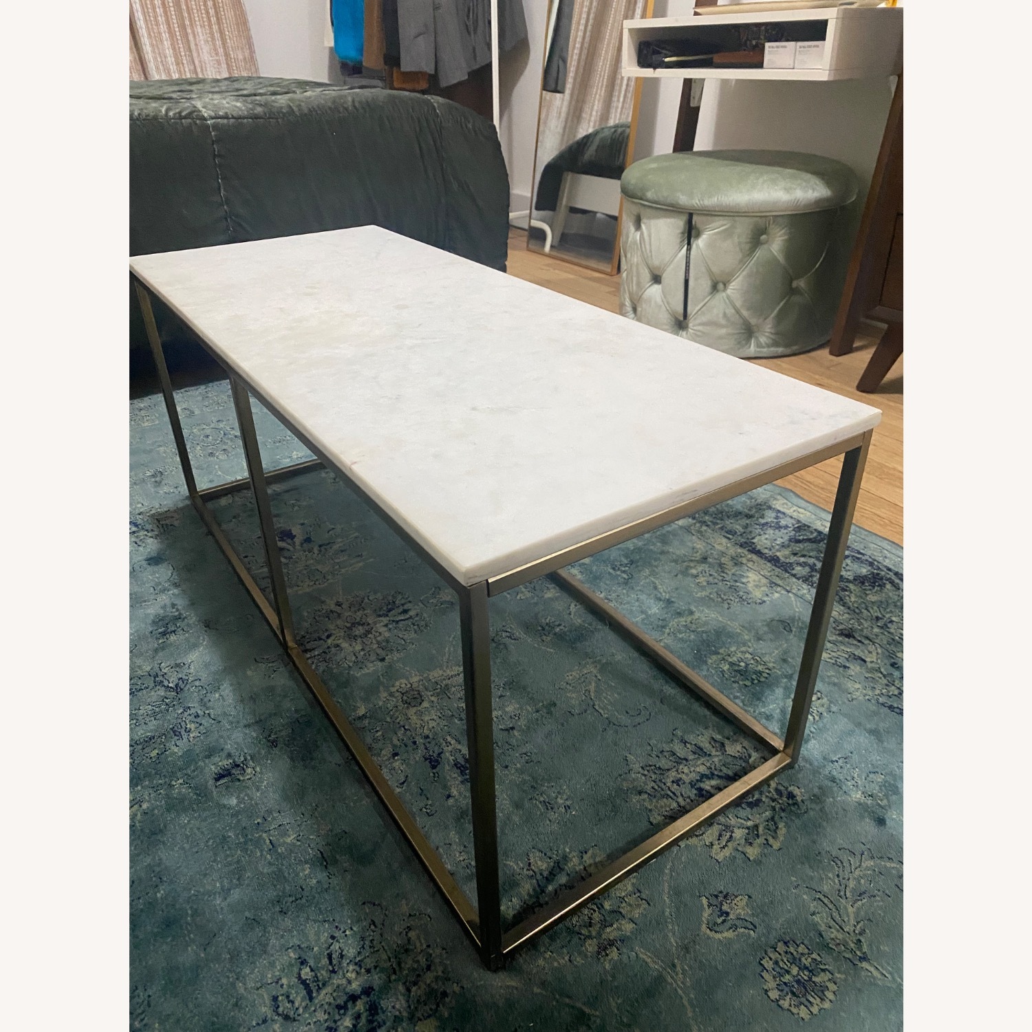 Pottery Barn Delaney Natural Marble Coffee Table - image-1