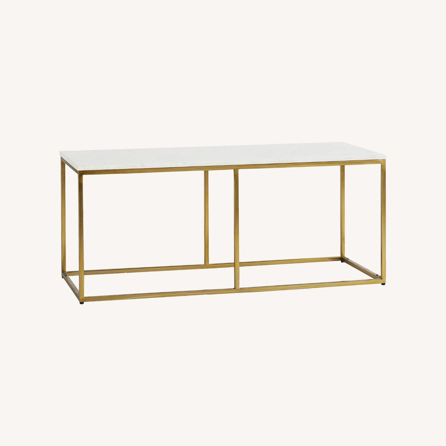 Pottery Barn Delaney Natural Marble Coffee Table - image-0