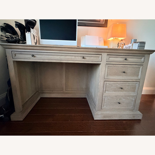 Used Restoration Hardware French Panel Dark Gray Desk for sale on AptDeco