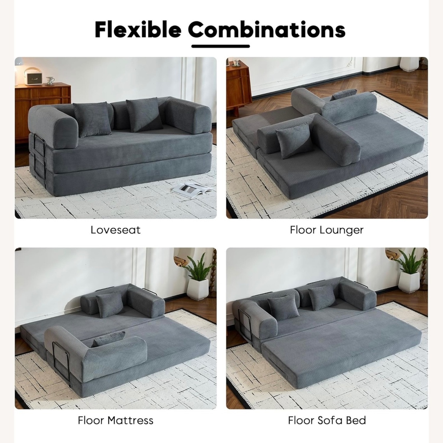Dark Gray Sleeper Sofa - image-4