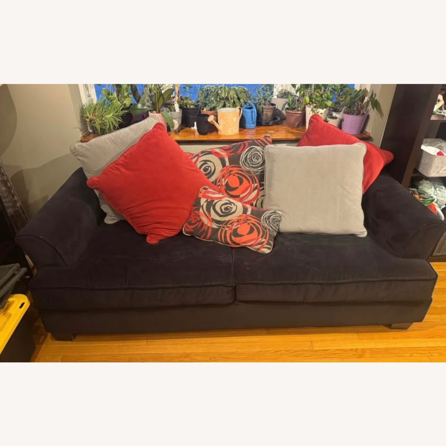 Black Fabric Sleeper Sofa - image-1
