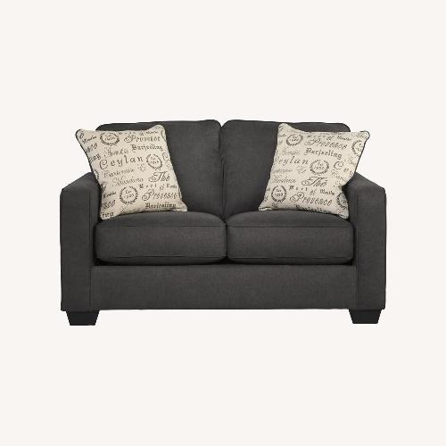 Used Ashley Furniture Dark Gray Fabric Loveseat for sale on AptDeco