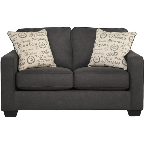Used Ashley Furniture Dark Gray Fabric Loveseat for sale on AptDeco