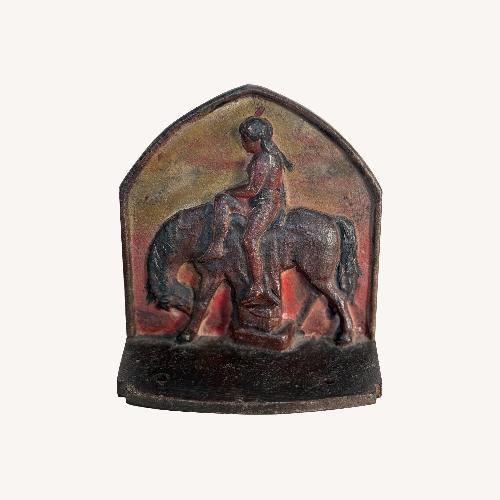 Used Cast Iron End of Trail Native American Bookends for sale on AptDeco