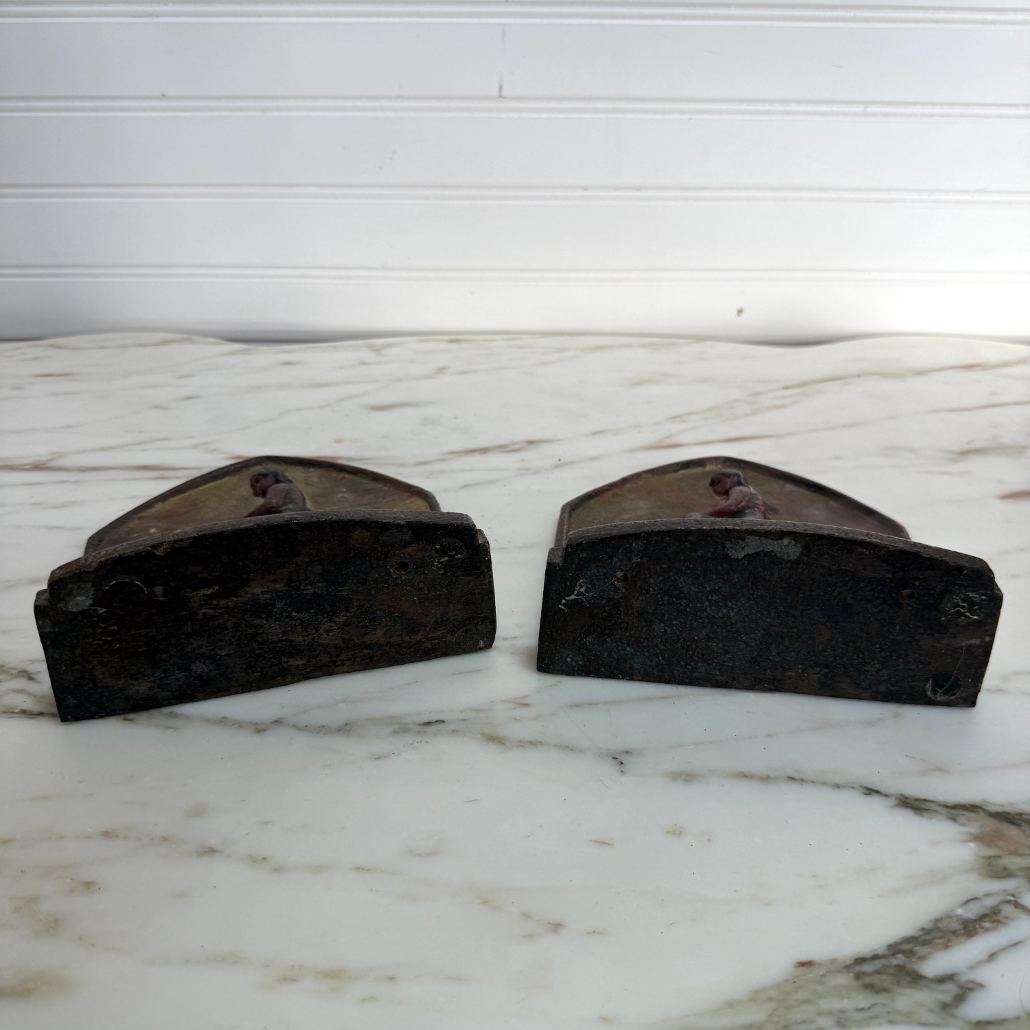 Cast Iron End of Trail Native American Bookends - image-8