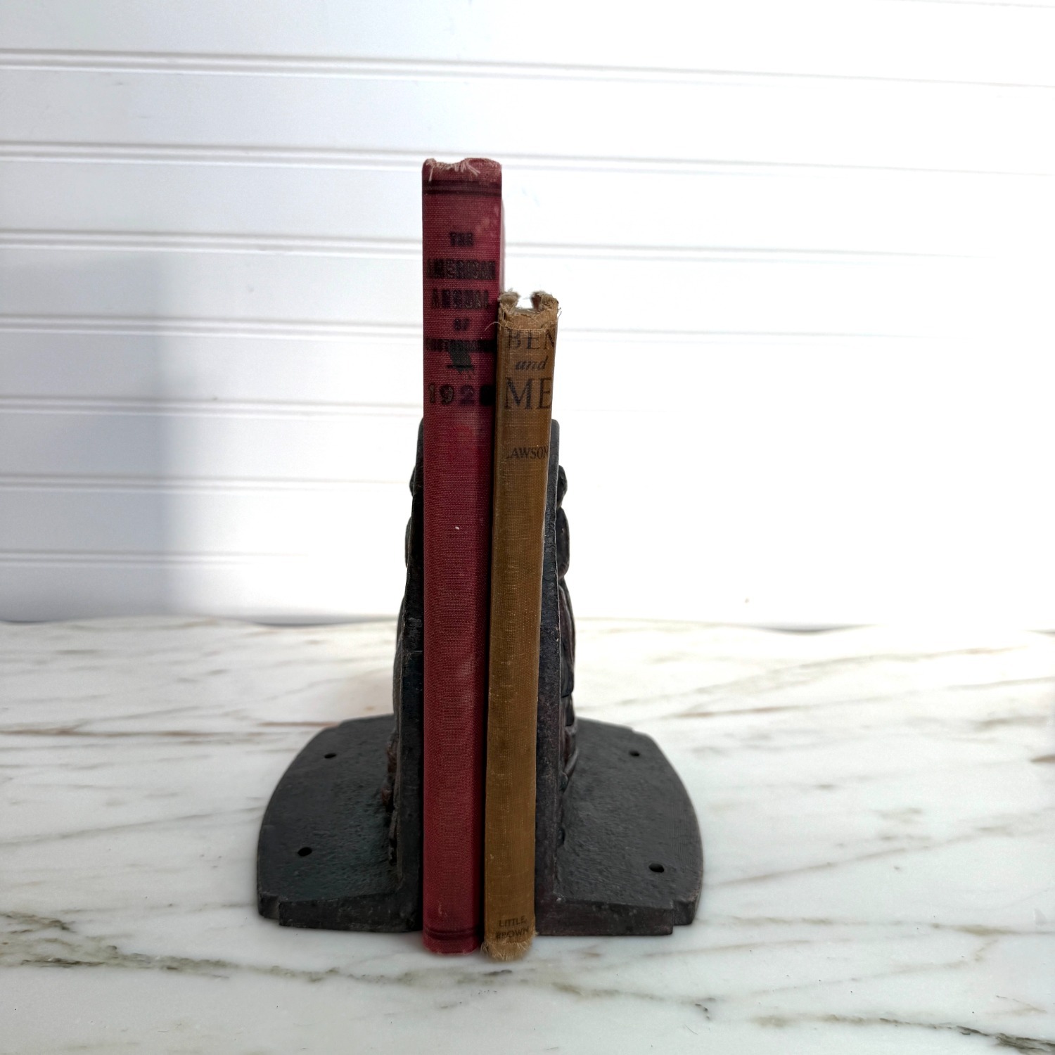 Cast Iron End of Trail Native American Bookends - image-5