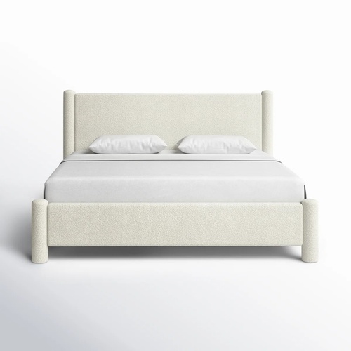 Used Asel Queen Upholstered Boucle Bed for sale on AptDeco