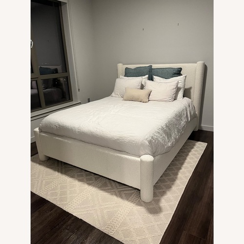 Used Asel Queen Upholstered Boucle Bed for sale on AptDeco