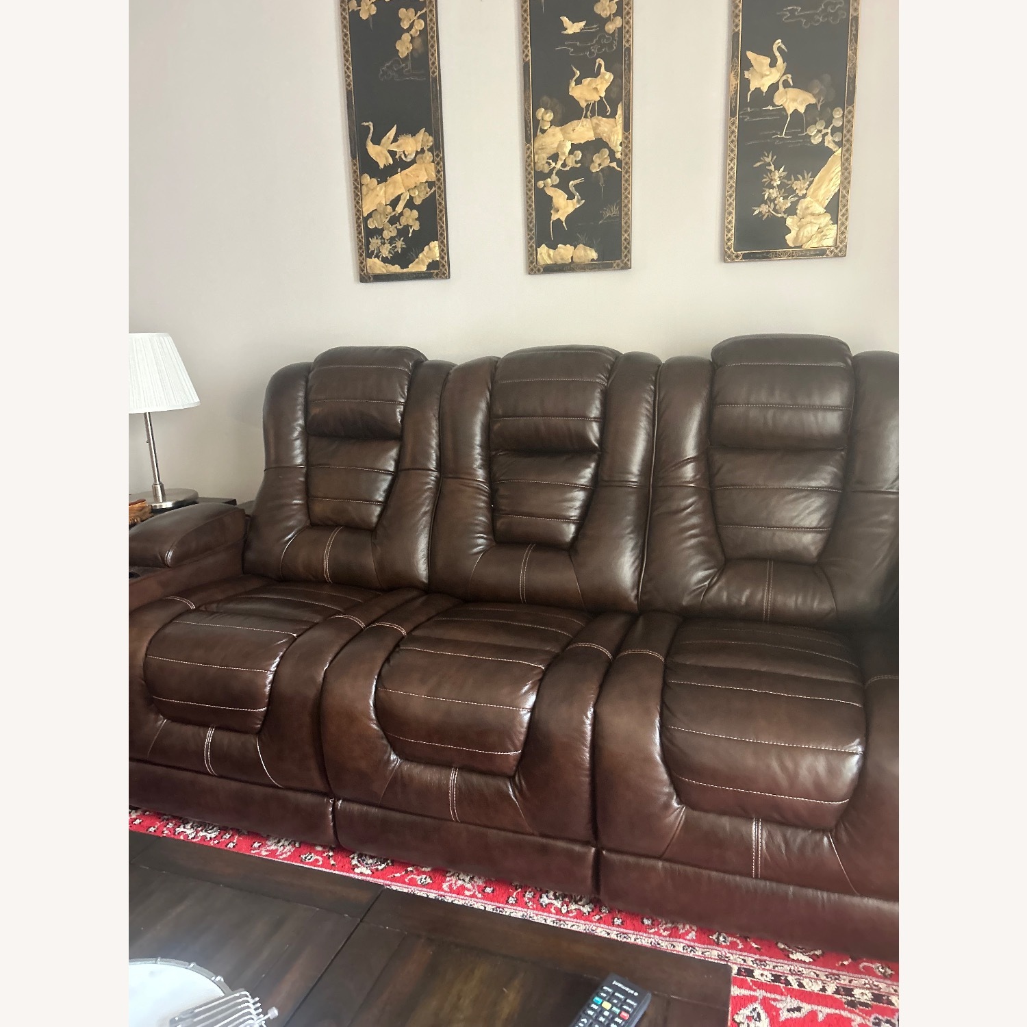 Leather Reclining Sofa - image-2