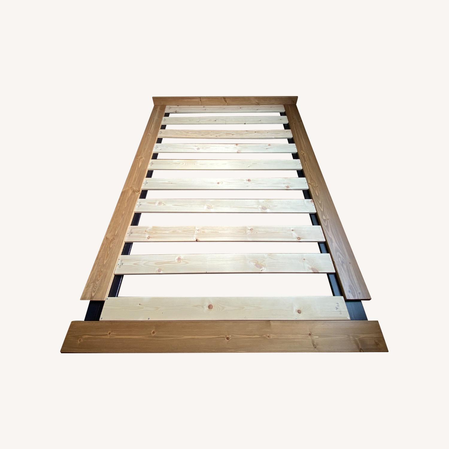 Low Modern Attic Bed Honey Satin Finish - image-0