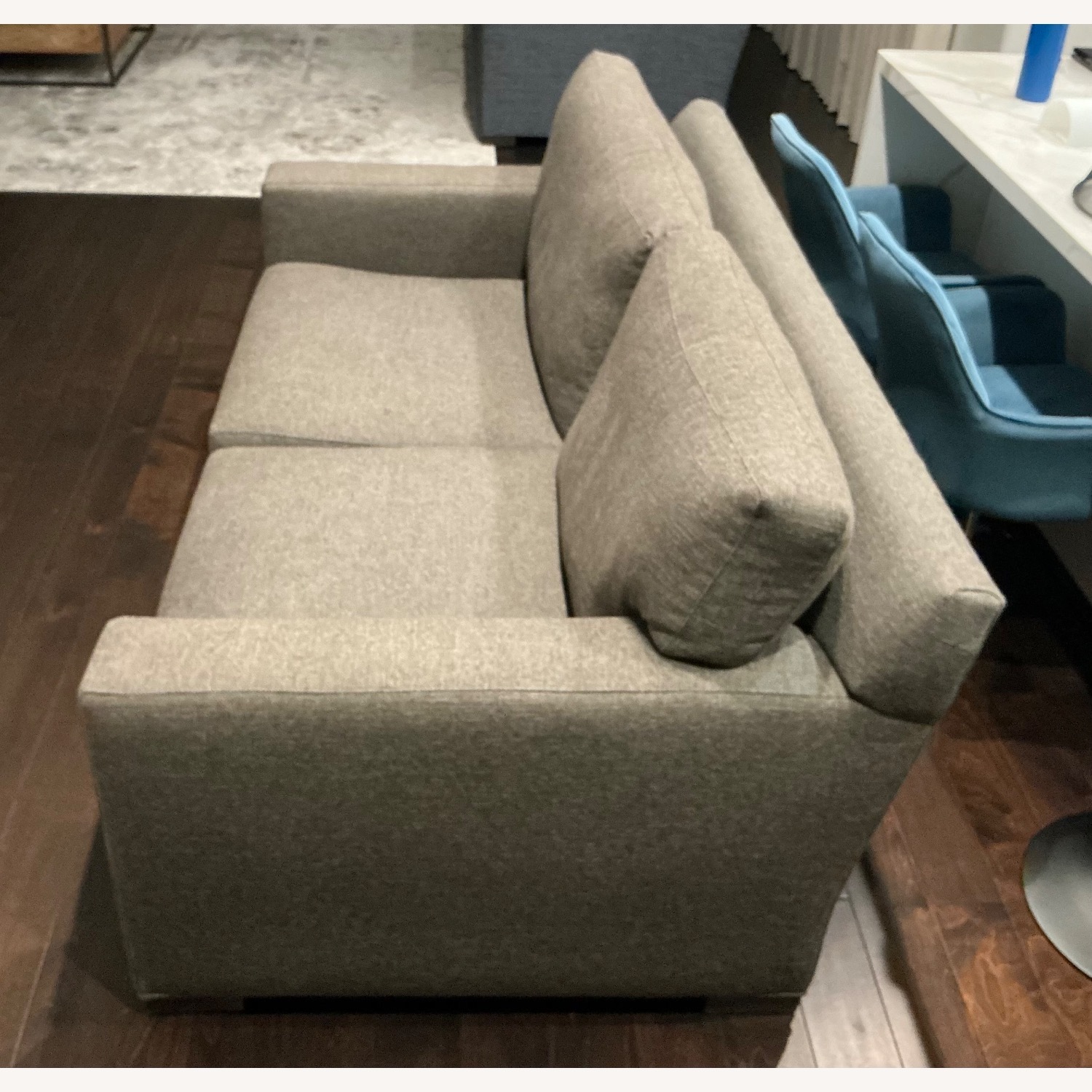 Crate & Barrel Axis Light Gray Fabric 2 Seater Sofa - image-3