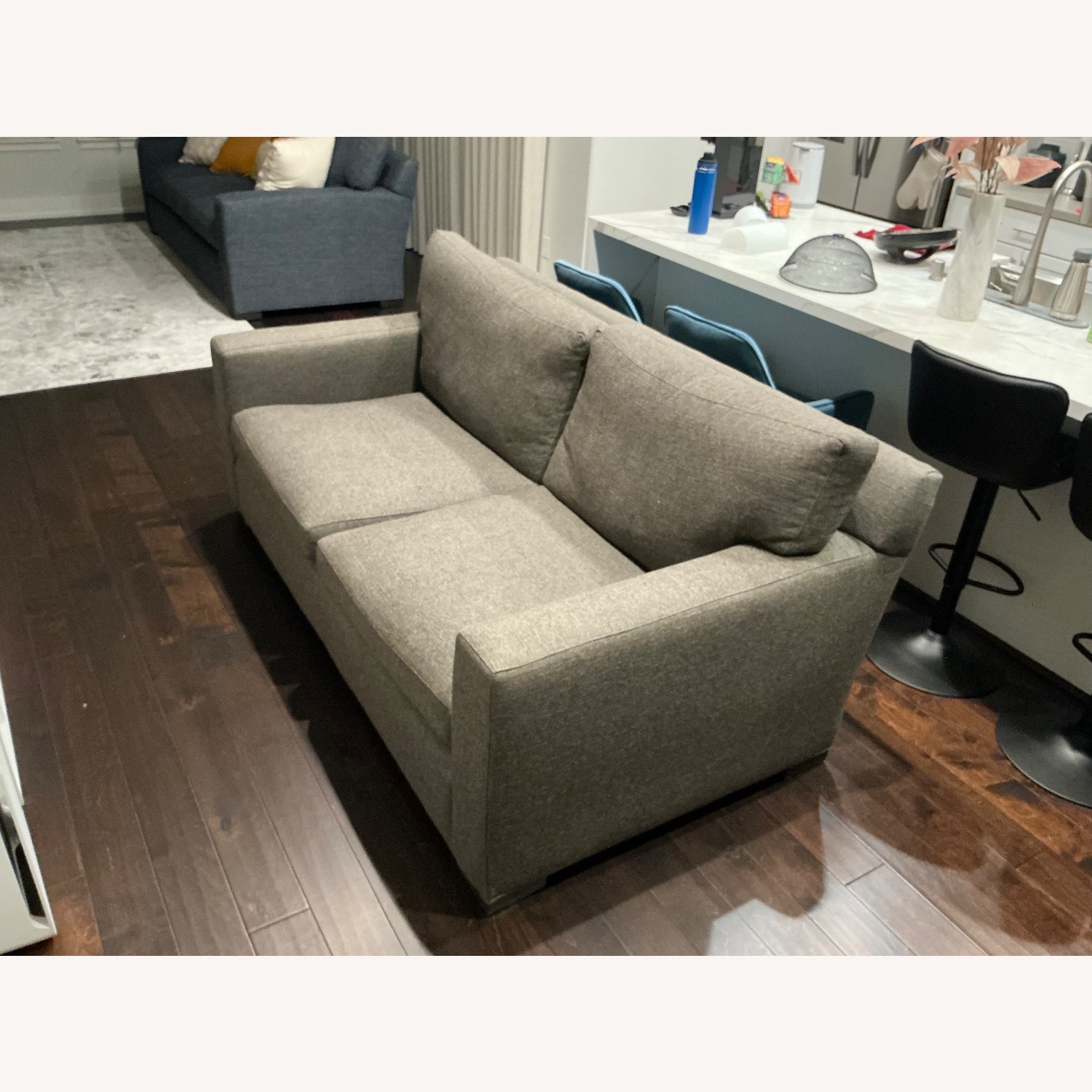 Crate & Barrel Axis Light Gray Fabric 2 Seater Sofa - image-1