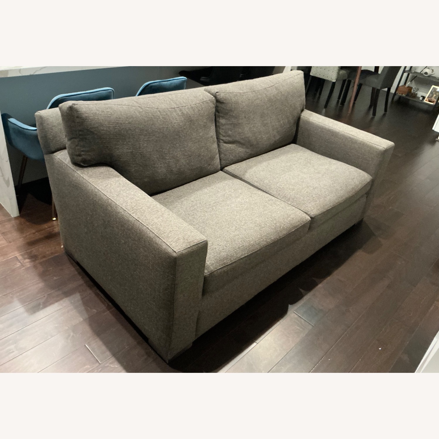 Crate & Barrel Axis Light Gray Fabric 2 Seater Sofa - image-2