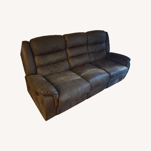 Used Ashley Furniture Dark Brown Faux Leather 3+ Seater Sofa for sale on AptDeco
