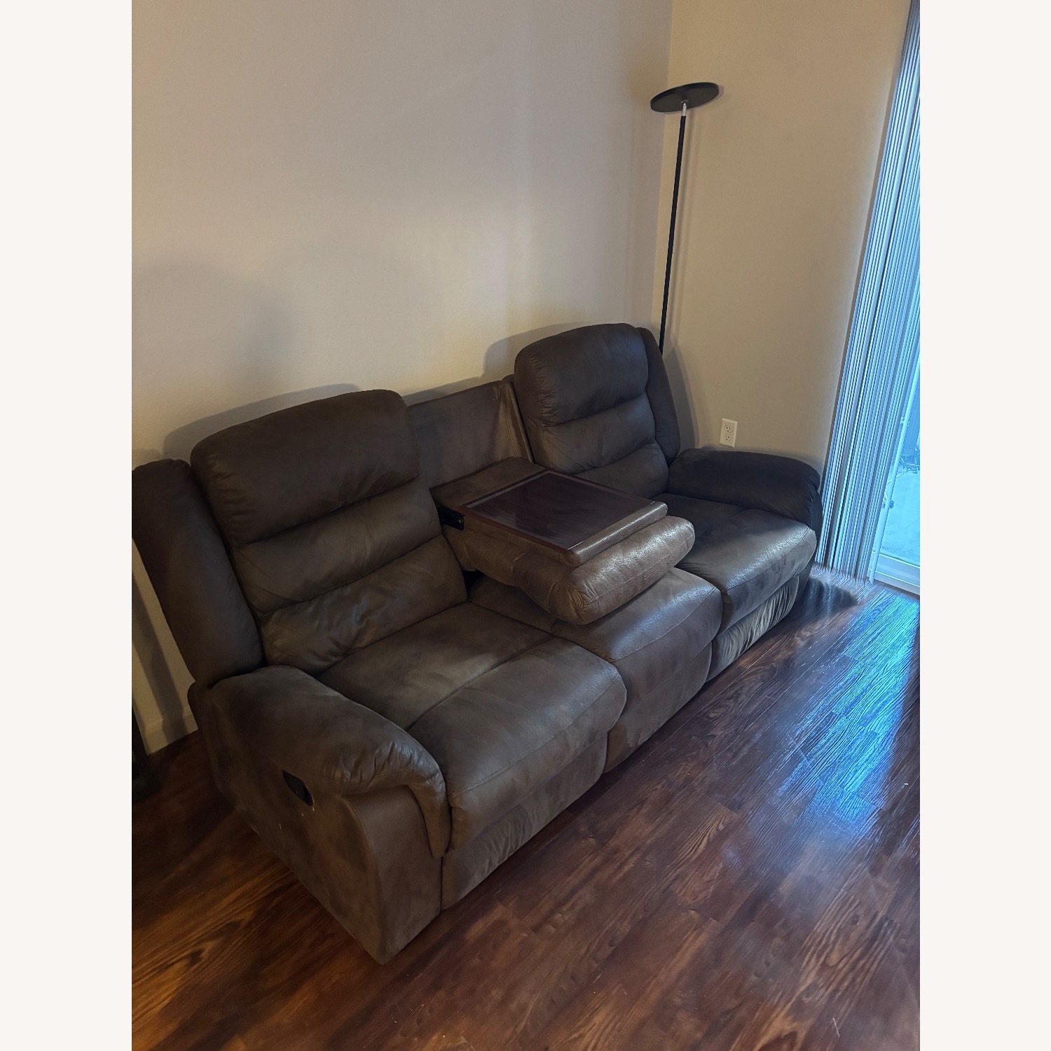 Ashley Furniture Dark Brown Faux Leather 3+ Seater Sofa - image-4