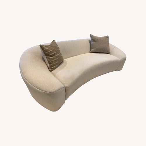 Used White Linen Curved Sofa for sale on AptDeco