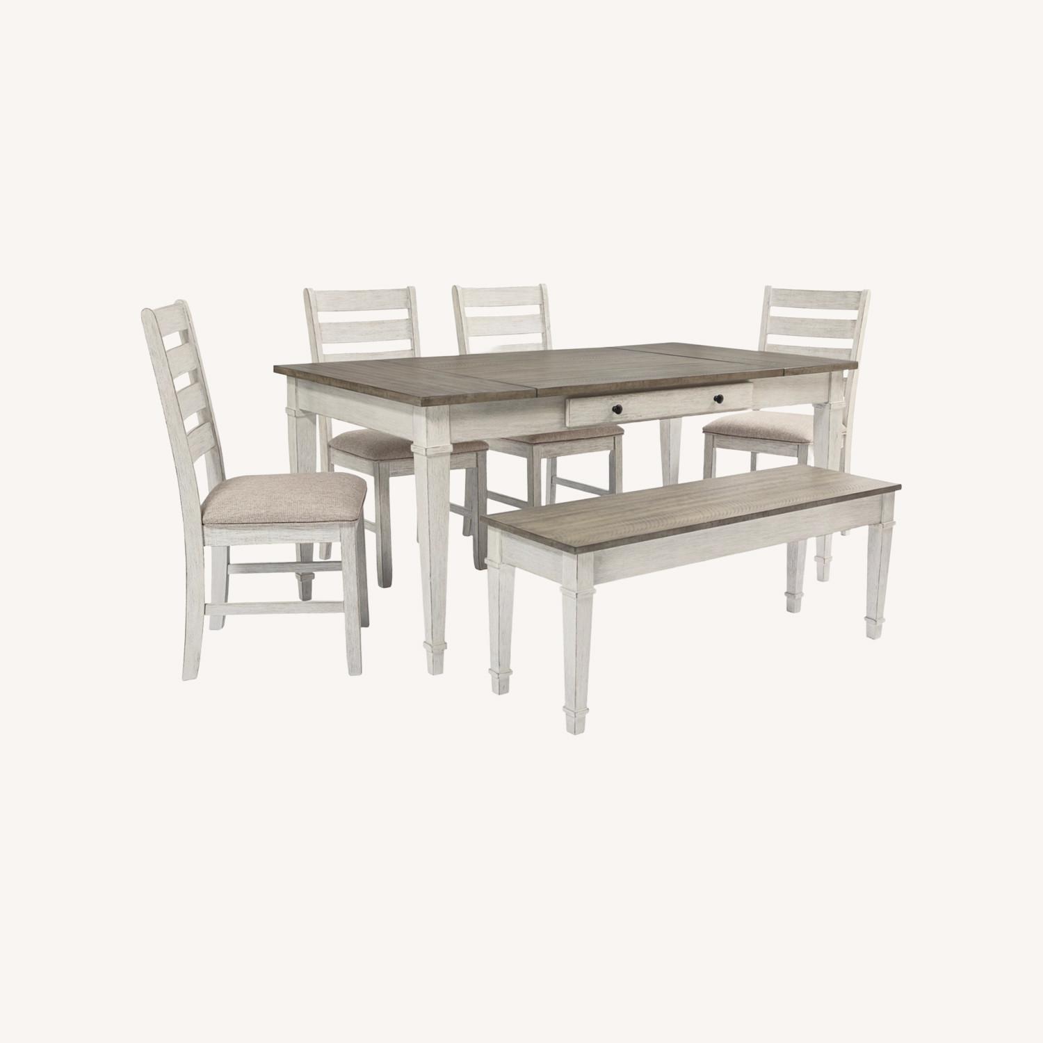 Ashley Furniture Dark Gray Wood Dining Set - image-0