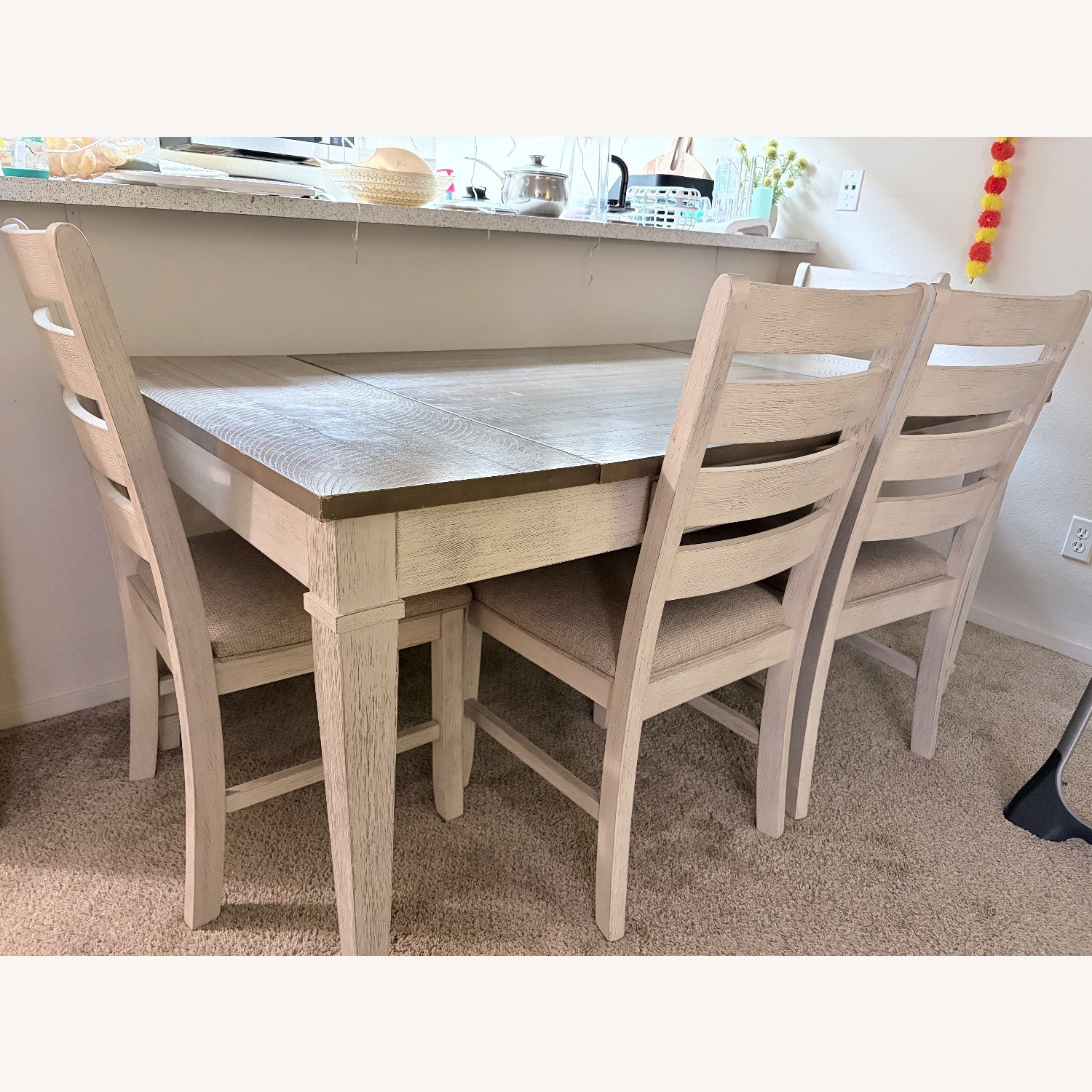 Ashley Furniture Dark Gray Wood Dining Set - image-3