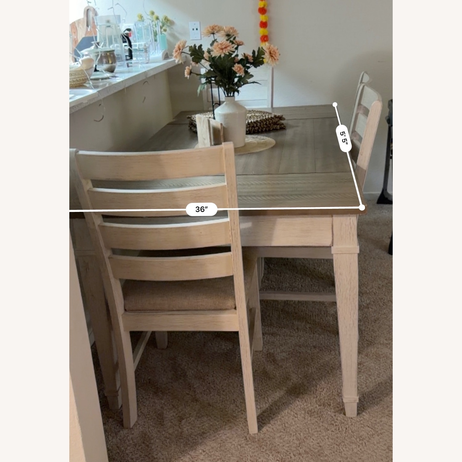 Ashley Furniture Dark Gray Wood Dining Set - image-1