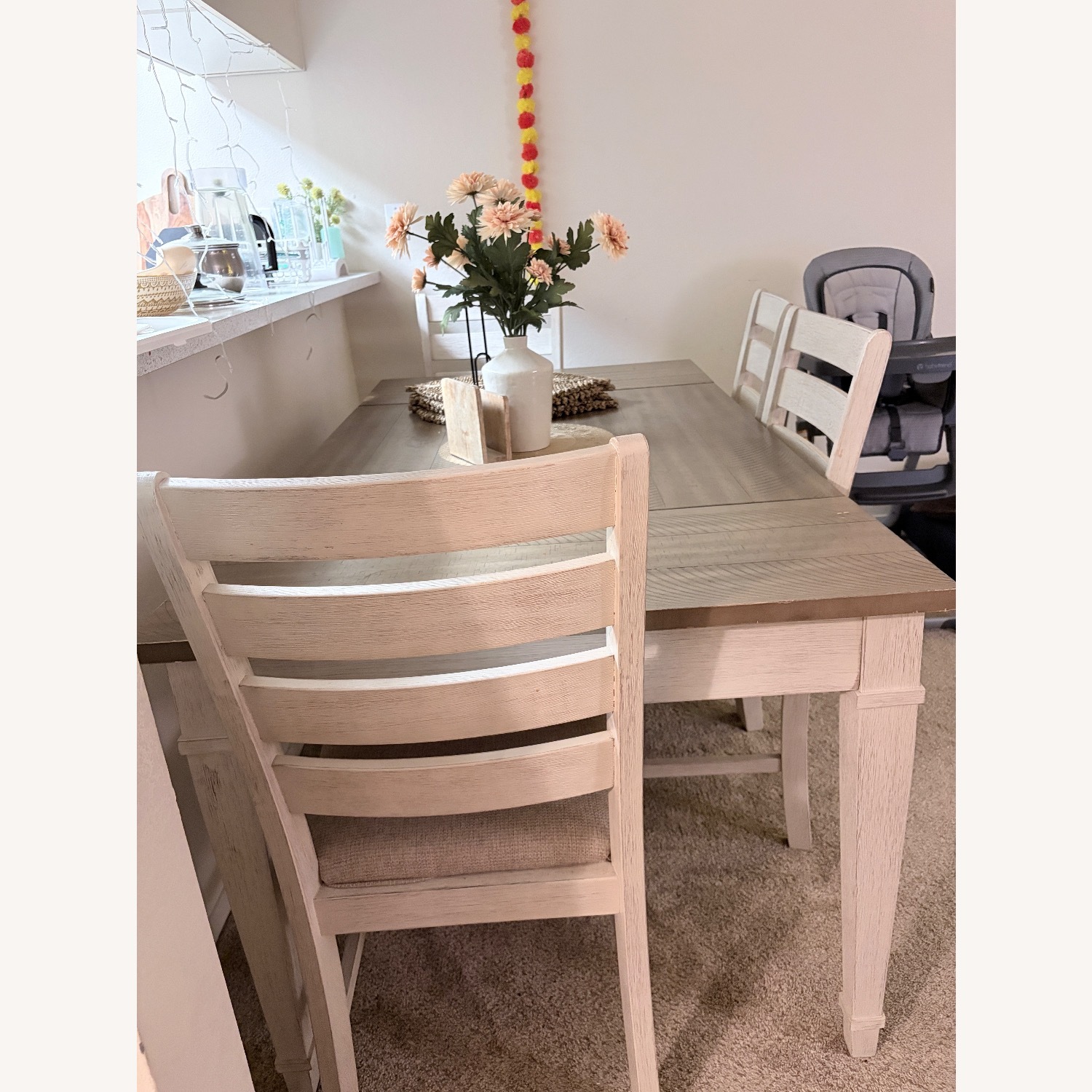 Ashley Furniture Dark Gray Wood Dining Set - image-5