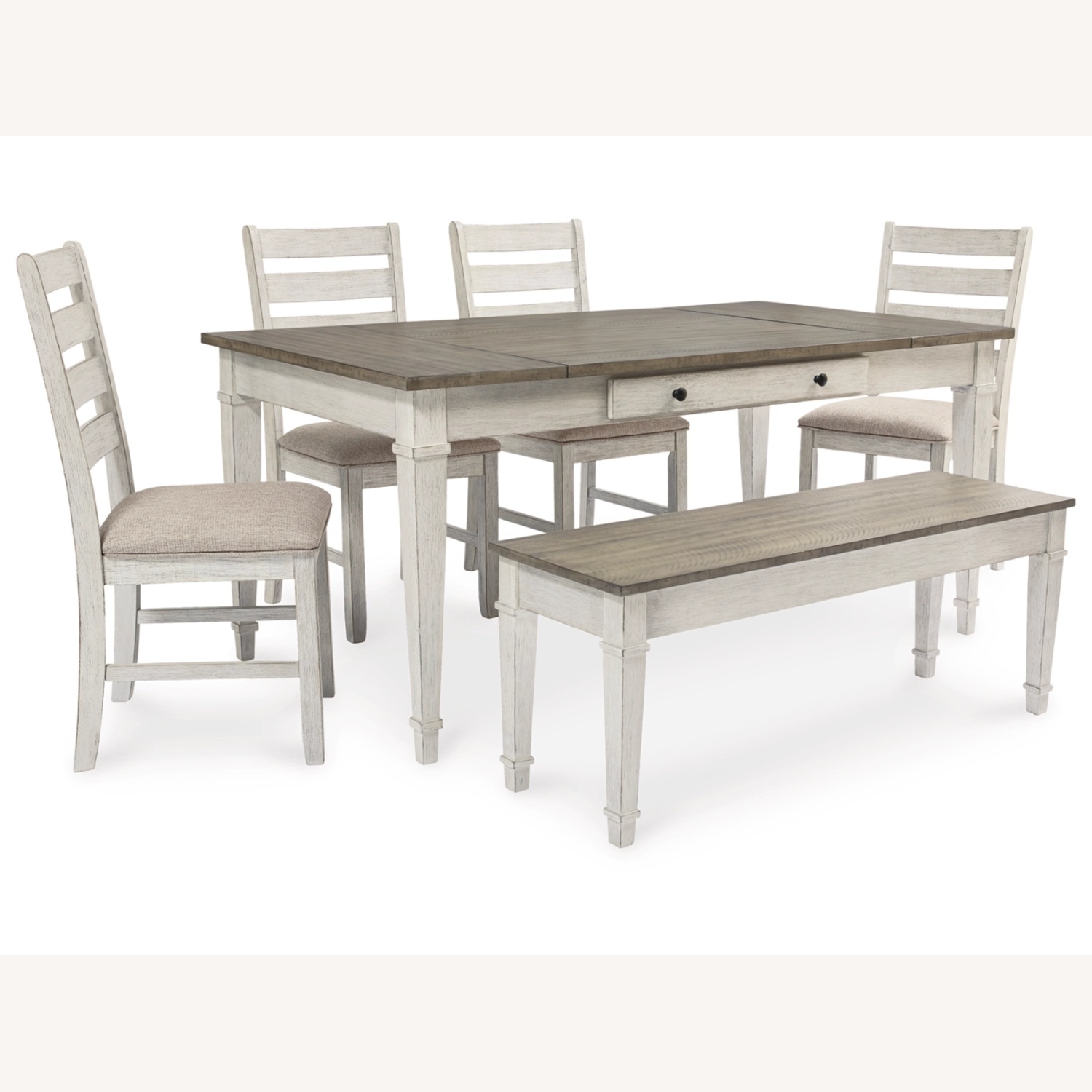 Ashley Furniture Dark Gray Wood Dining Set - image-7