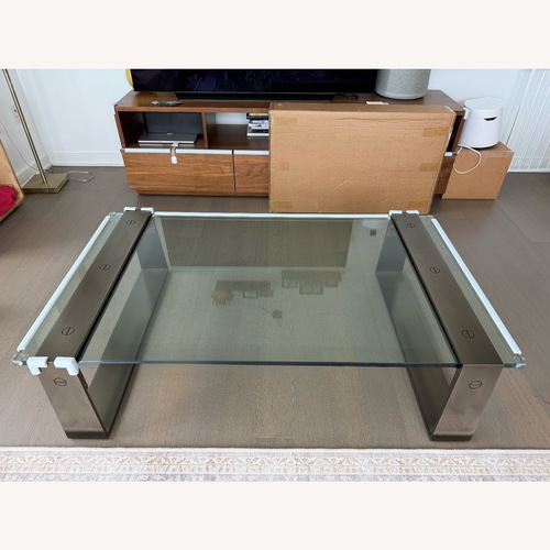 Used Restoration Hardware Lucida Glass Coffee Table for sale on AptDeco