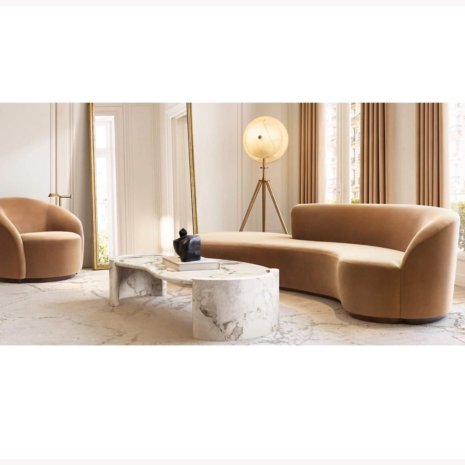 Restoration Hardware Fabric 3+ Seater Sofa - image-5