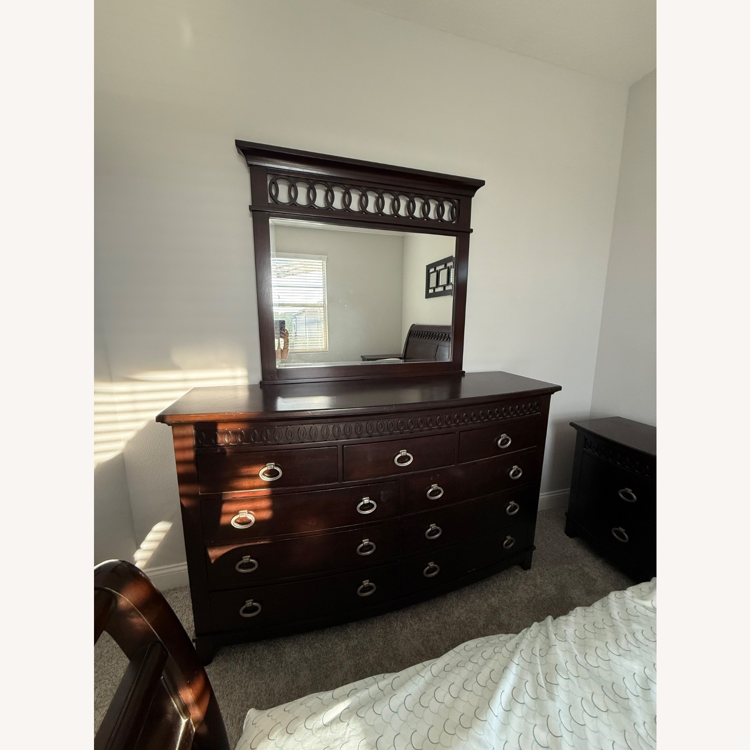 King Bedroom Dresser & Mirror - image-1