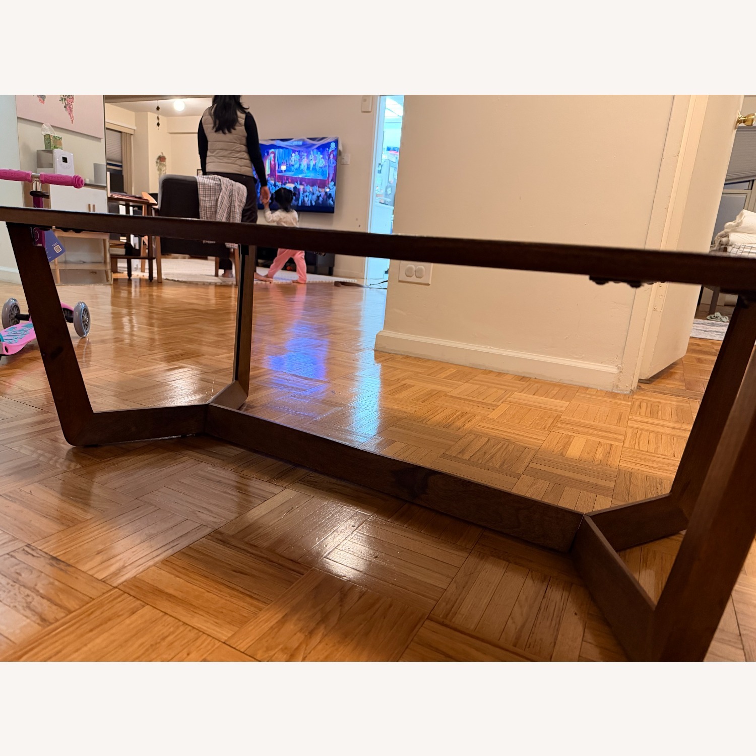 West Elm Stowe Solid Wood Dark Brown Coffee Table - image-3