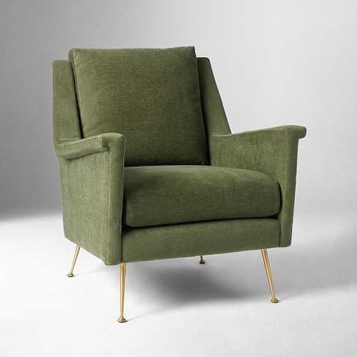 Used West Elm Carlo Mid-Century Chair - Metal Legs for sale on AptDeco