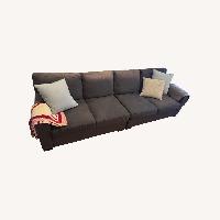 Crate & Barrel Axis II Blue Fabric 3+ Seater Sofa