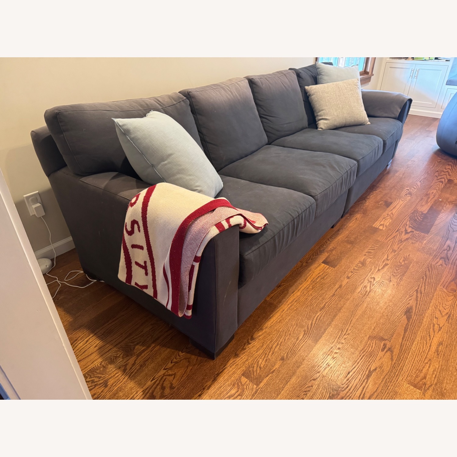 Crate & Barrel Axis II Blue Fabric 3+ Seater Sofa - image-2