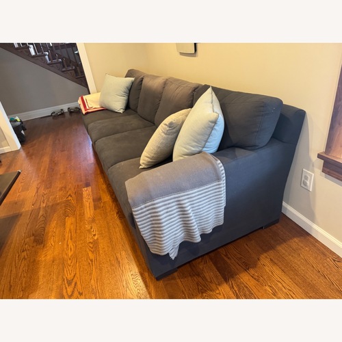 Used Crate & Barrel Axis II Blue Fabric 3+ Seater Sofa for sale on AptDeco