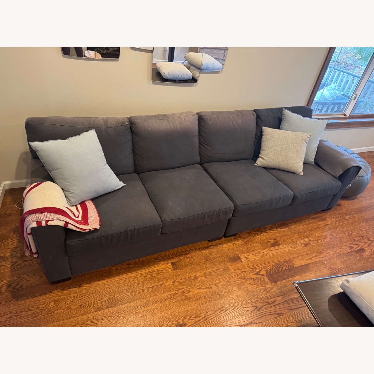 Crate & Barrel Axis II Blue Fabric 3+ Seater Sofa - image-3