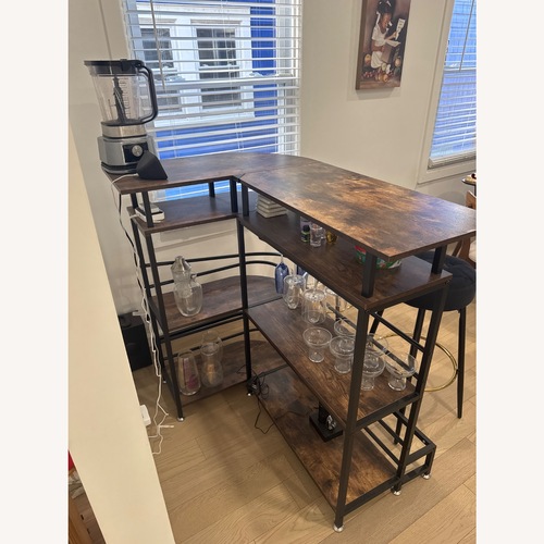 Used Wayfair Dark Brown Wood Bar Cart for sale on AptDeco