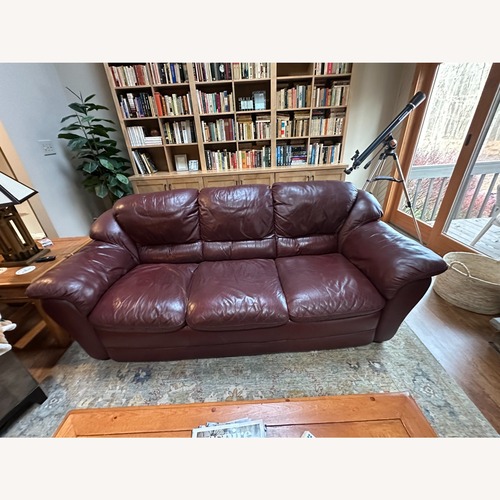 Used Vintage/Antique Dark Brown Leather 3+ Seater Sofa for sale on AptDeco