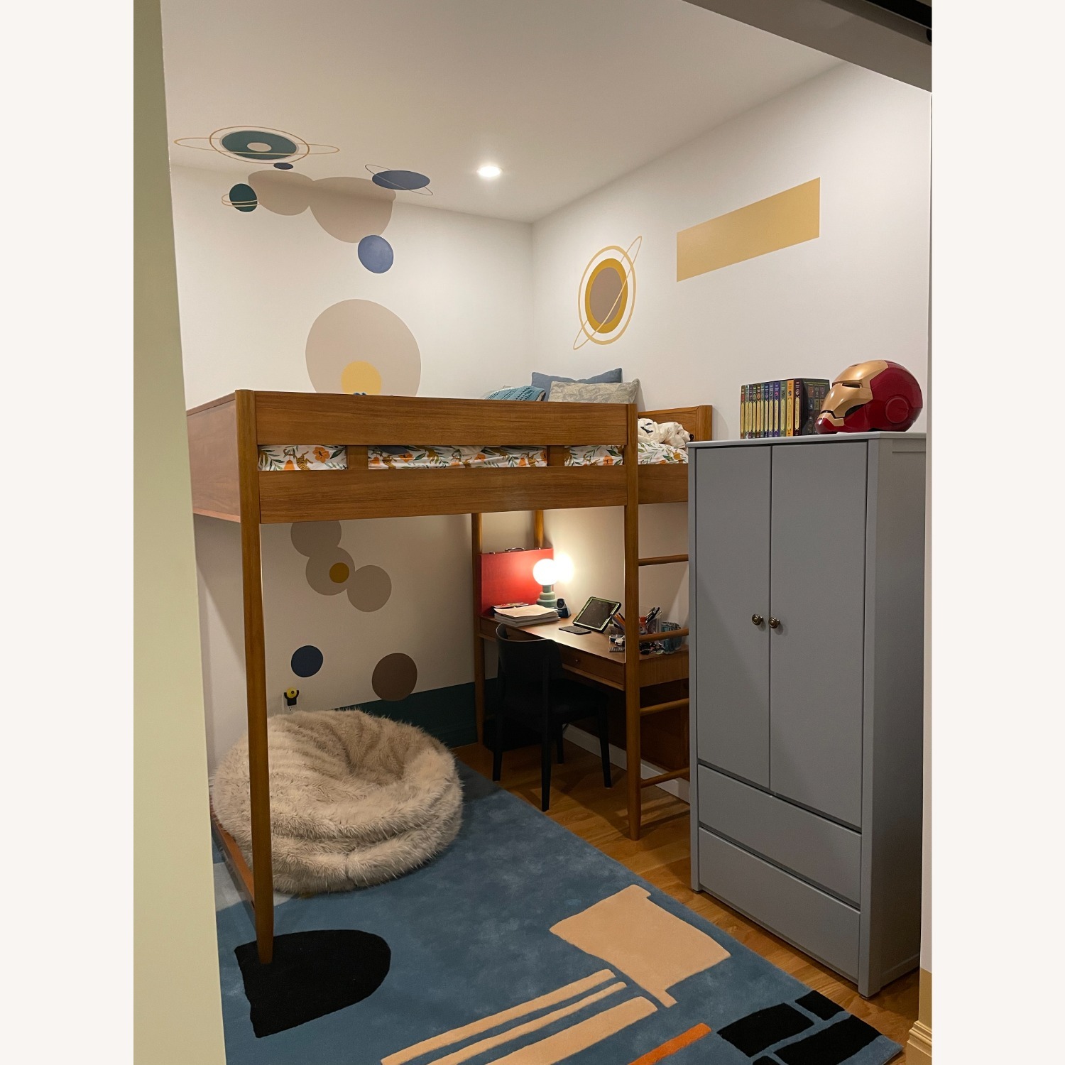 West Elm Acorn Mid-Century Full Loft Bed W Desk - image-2