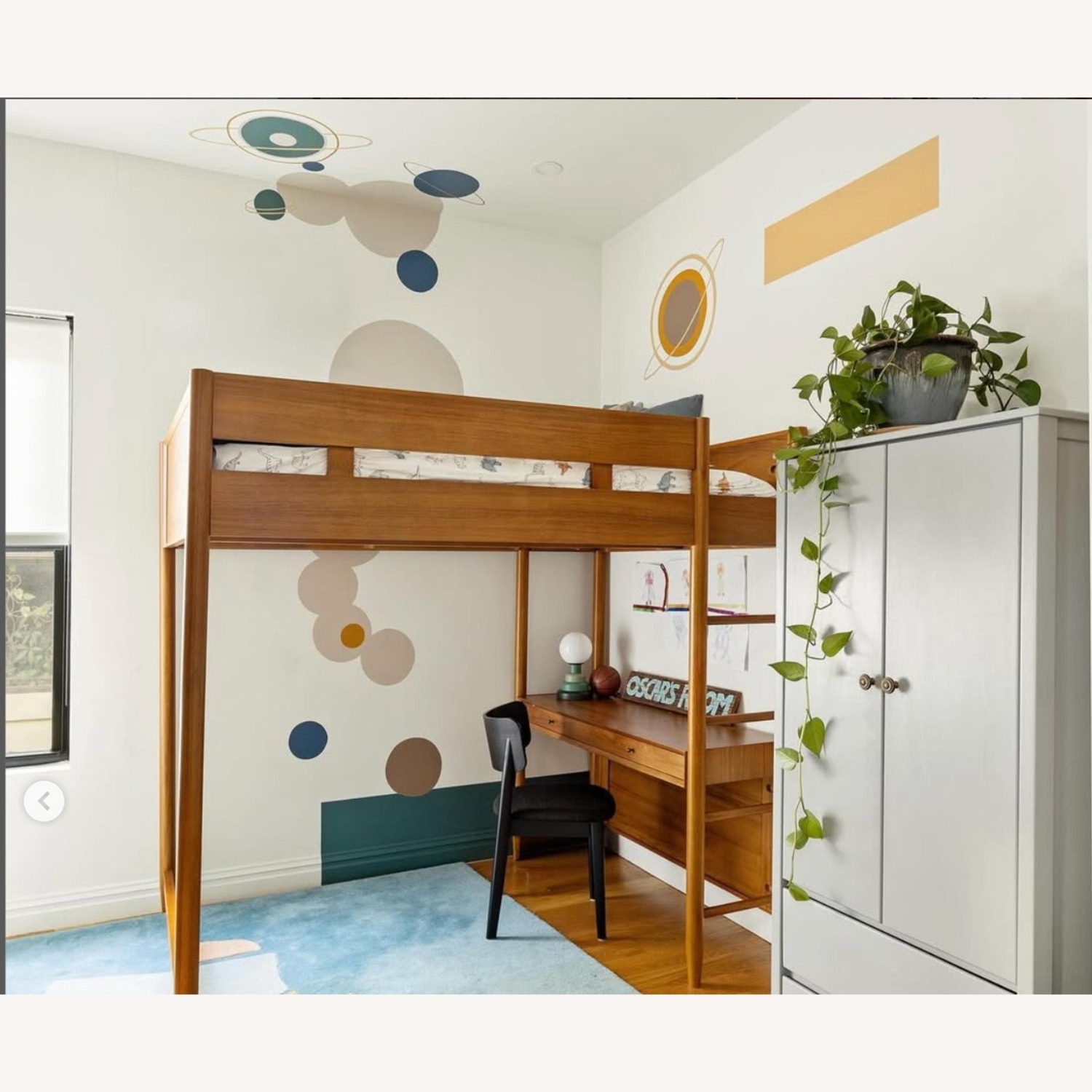 West Elm Acorn Mid-Century Full Loft Bed W Desk - image-1