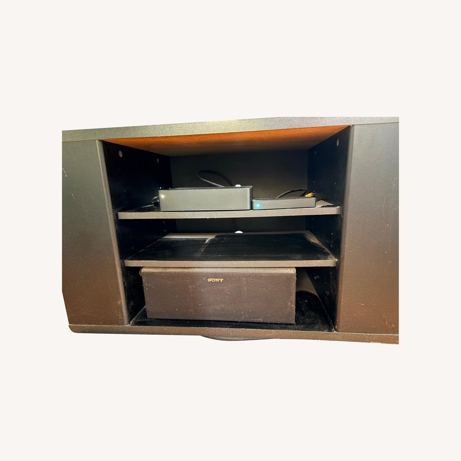 Sauder Black Wood Media Storage - image-0