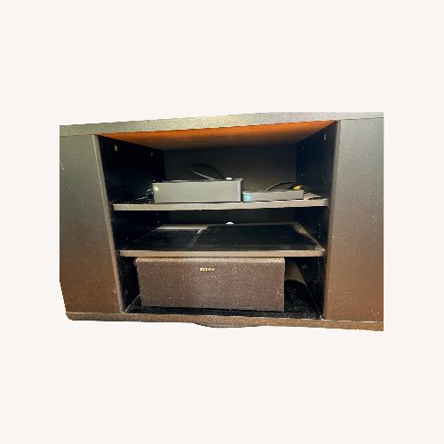 Used Sauder Black Wood Media Storage for sale on AptDeco