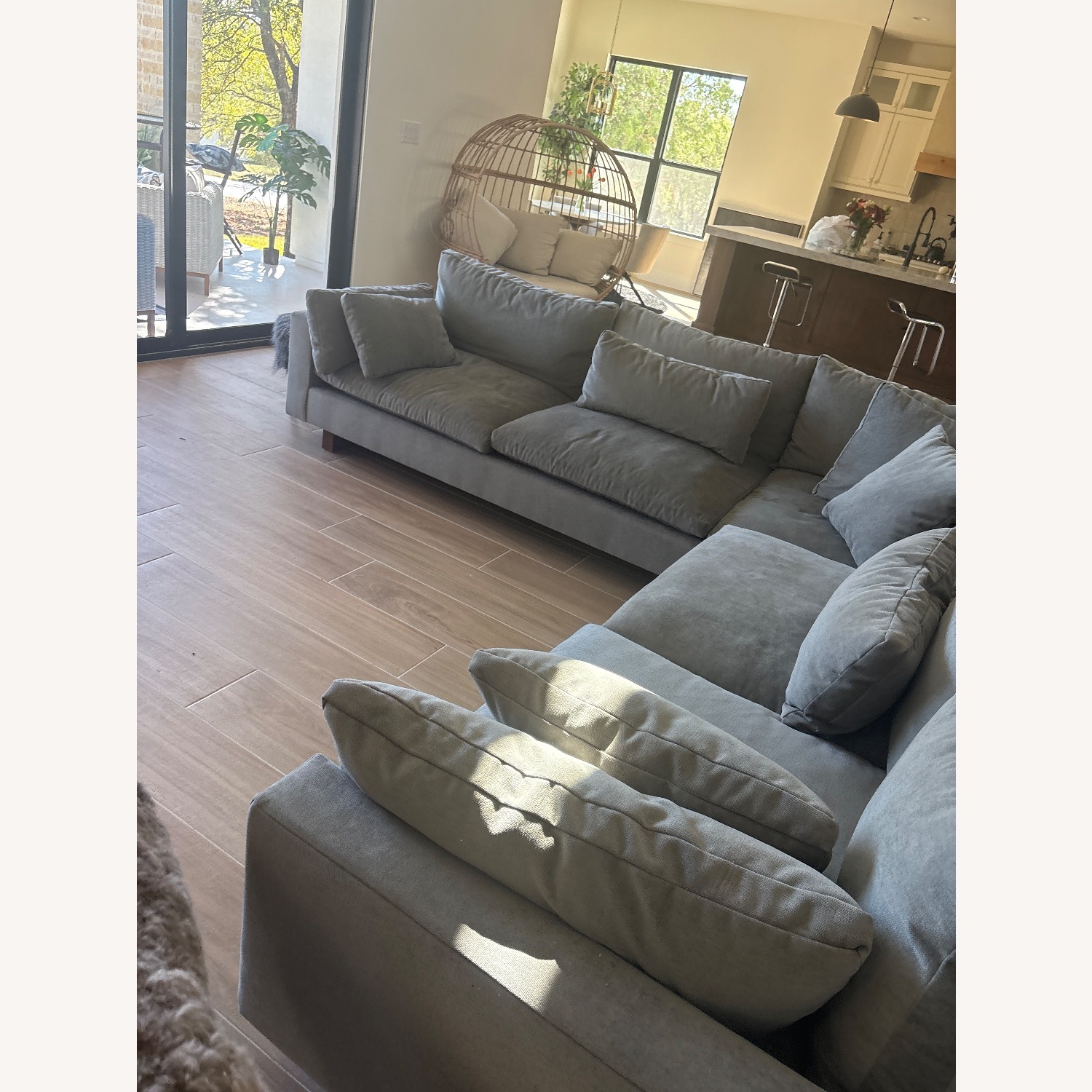 West Elm Harmony Sectional , Gray - image-2