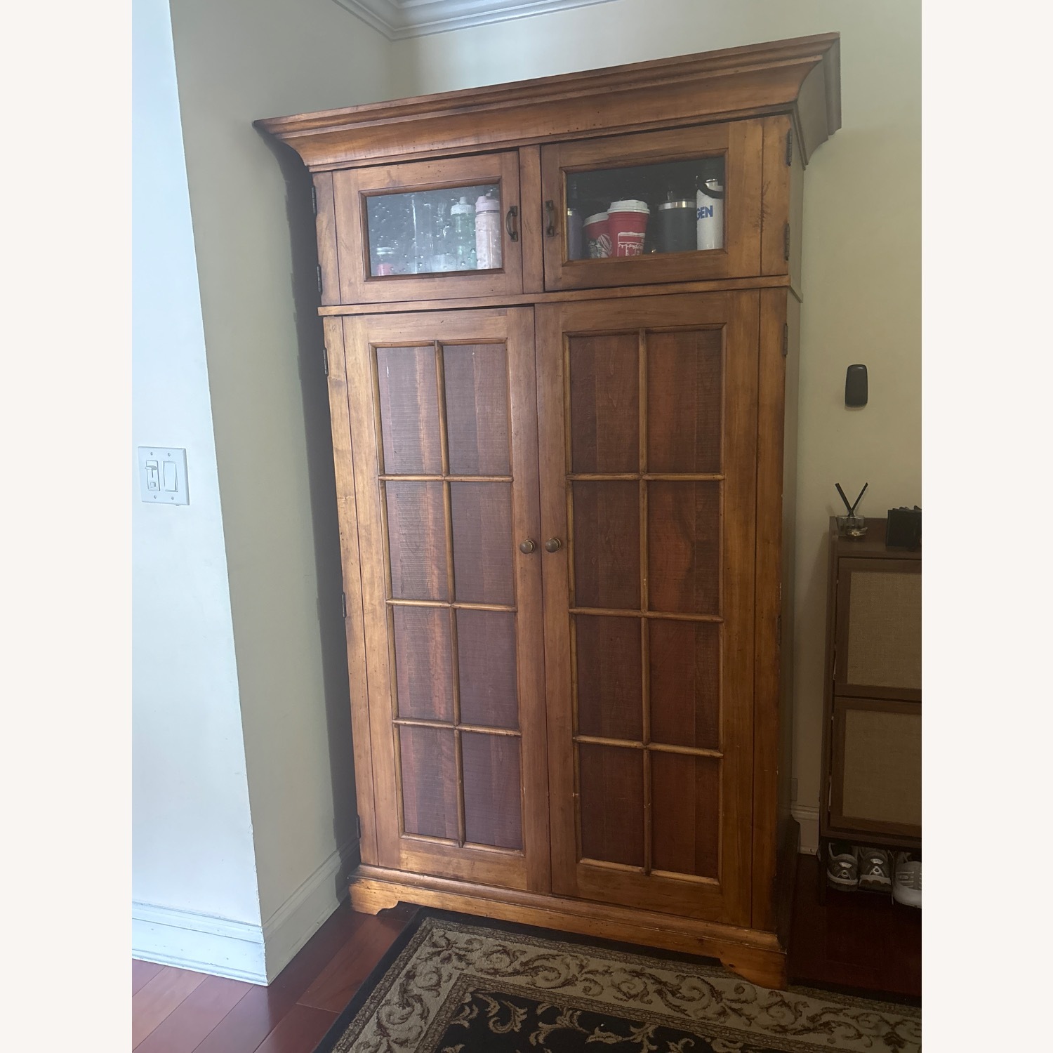 Dark Brown Wood Armoire - image-2