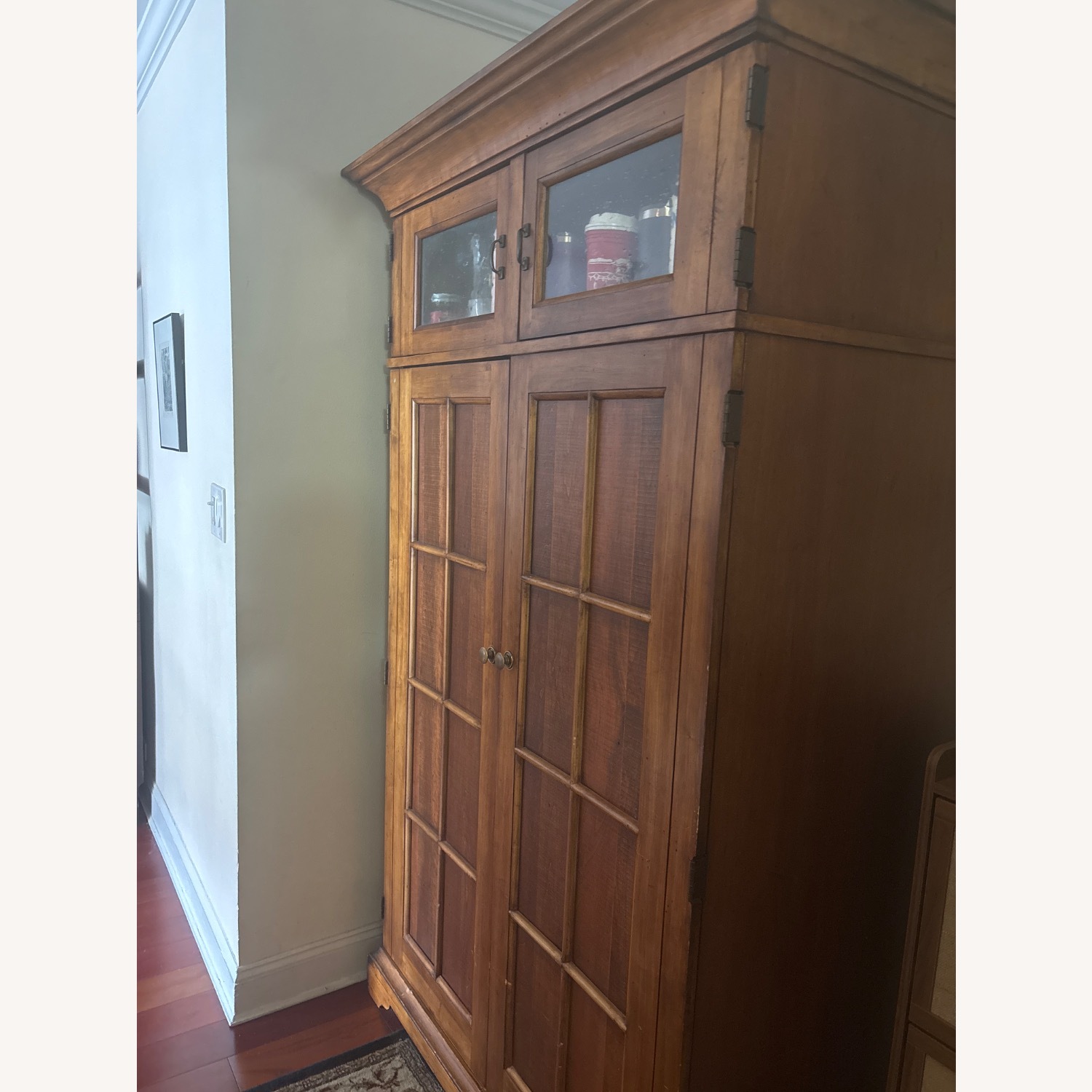 Dark Brown Wood Armoire - image-3