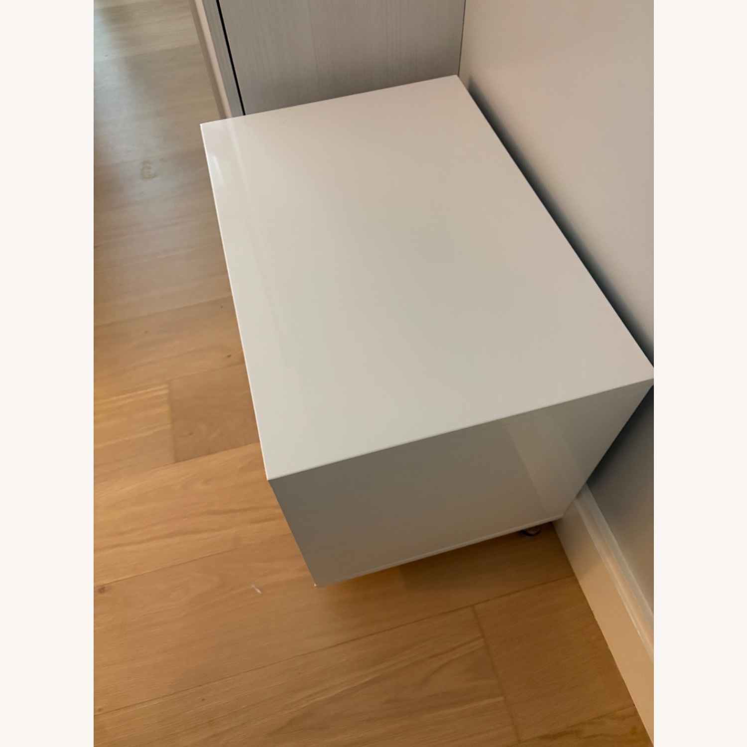 CB2 Gallery 2 Drawer High Gloss White Nightstand - image-3