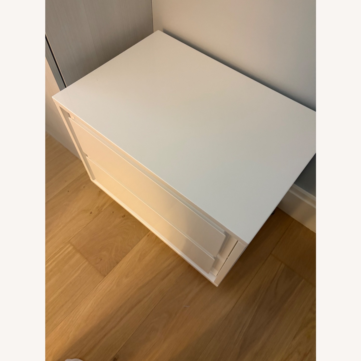 CB2 Gallery 2 Drawer High Gloss White Nightstand - image-2