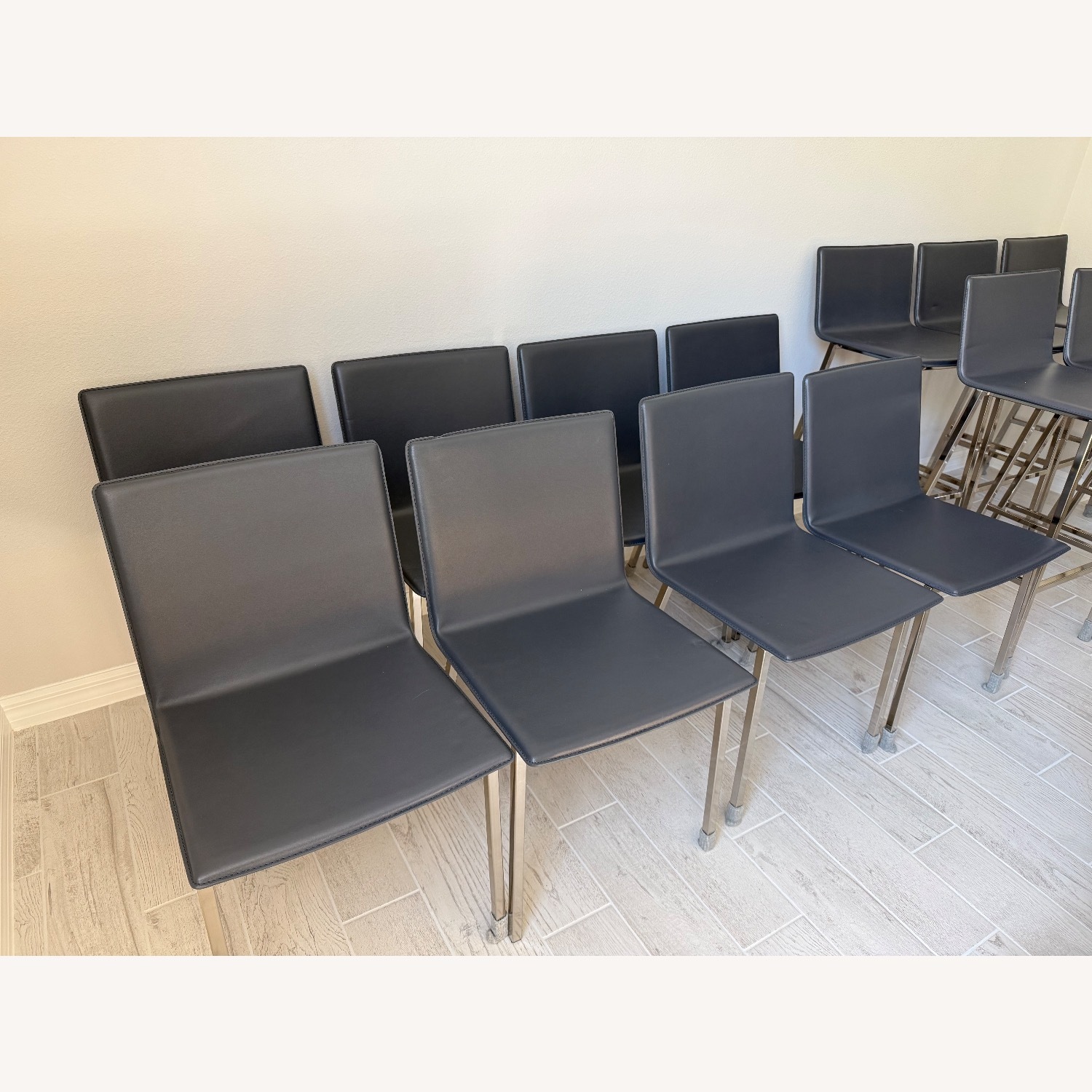 CB2 Phoenix Dark Gray Dining Chairs - image-1