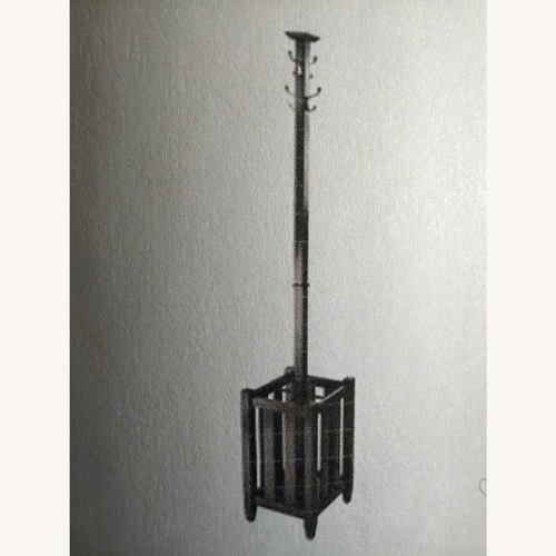 Used Memphis Coat Tree & Umbrella Rack Walnut Finish for sale on AptDeco