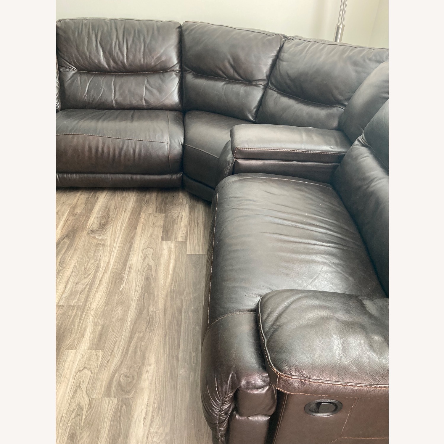 Macy's 6 Piece Leather Sectional - image-2