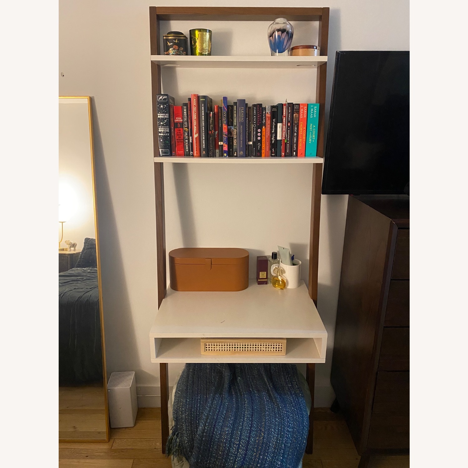 West Elm Dark Brown Wood Desk - image-1